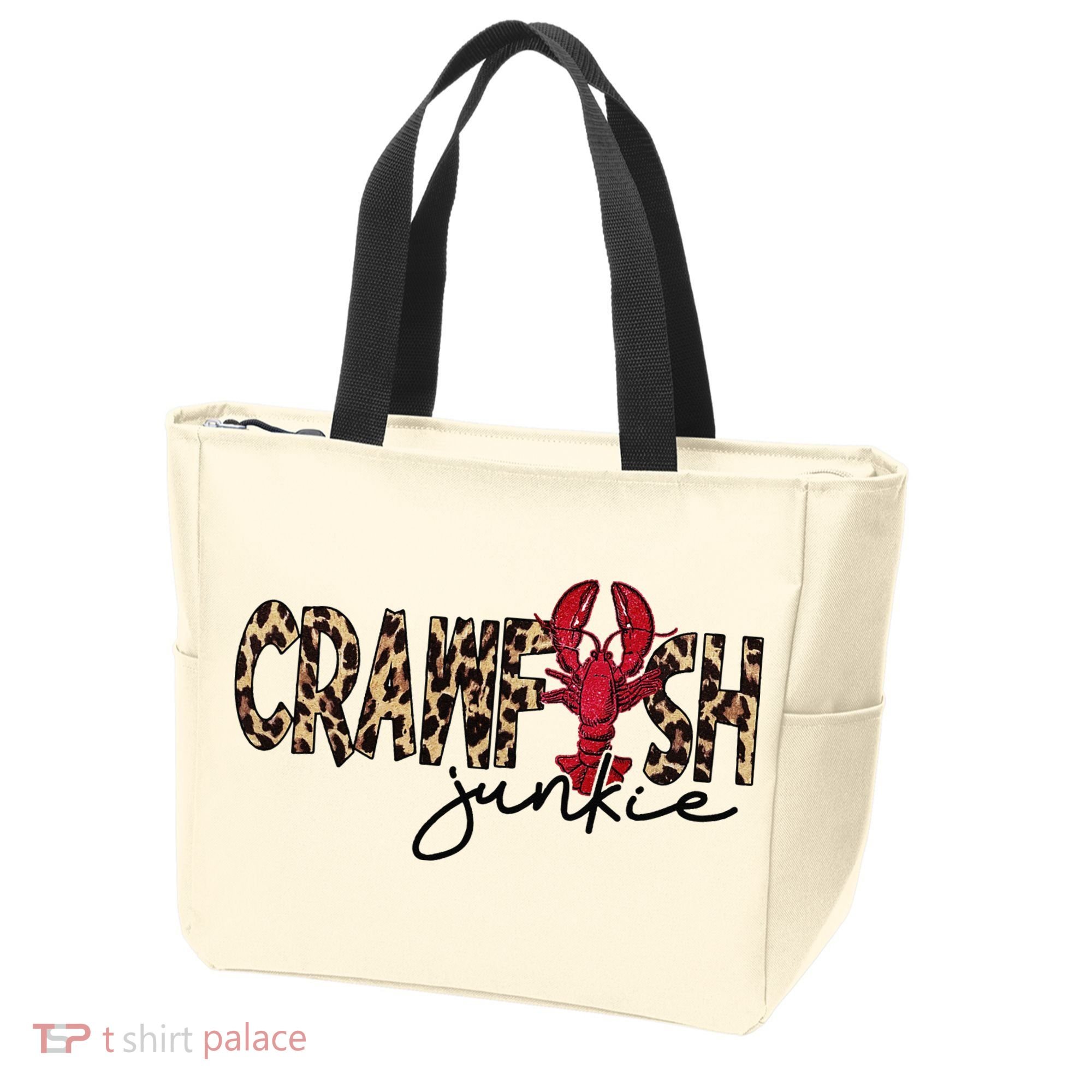Crawfish Junkie Leopard Cheetah Crawfish Lover Tote Bag