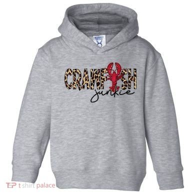 Crawfish Junkie Leopard Cheetah Crawfish Lover Toddler Hoodie