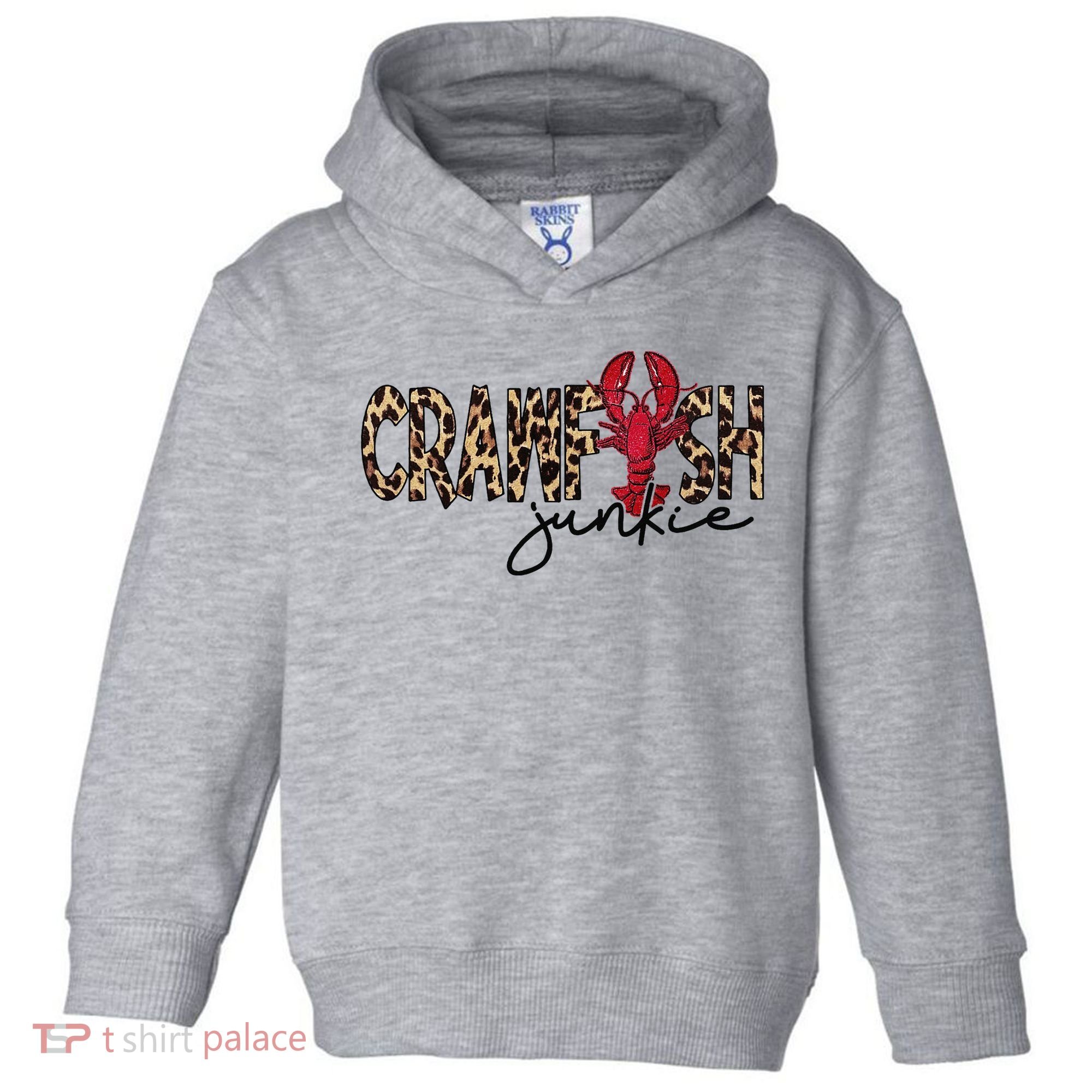 Crawfish Junkie Leopard Cheetah Crawfish Lover Toddler Hoodie