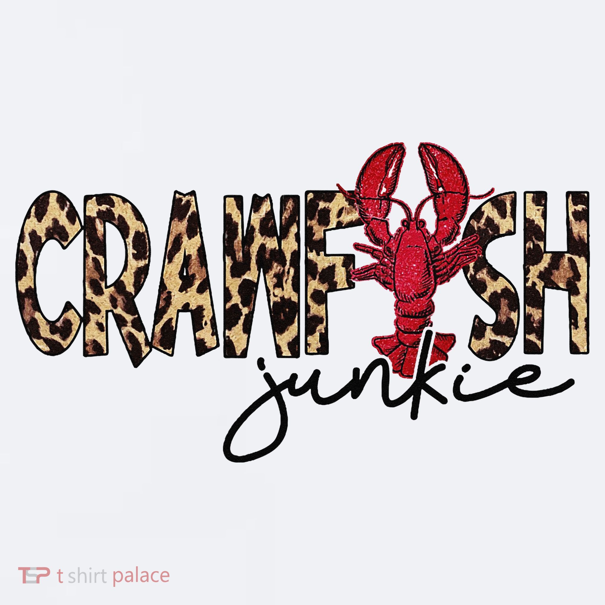 Crawfish Junkie Leopard Cheetah Crawfish Lover Sueded Cloud Jersey T-Shirt