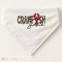 Crawfish Junkie Leopard Cheetah Crawfish Lover USA-Made Doggie Bandana thumb 0