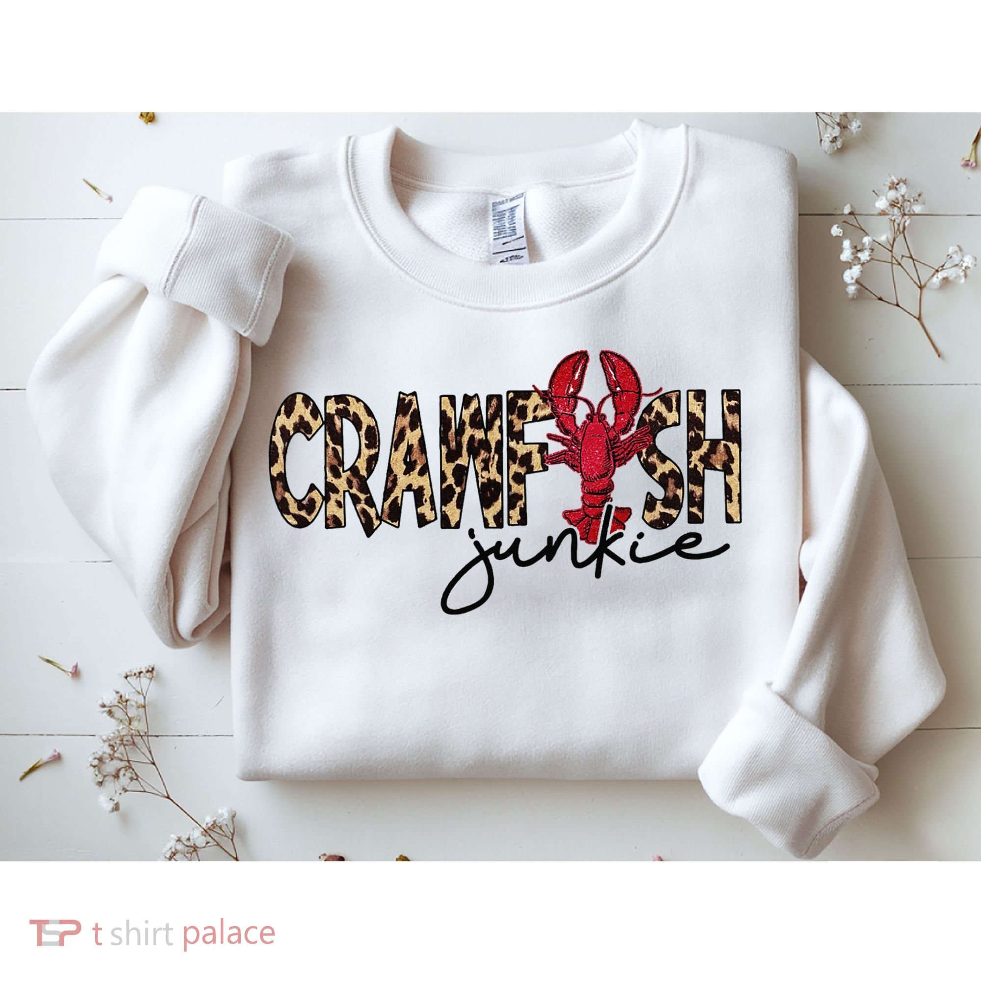 Crawfish Junkie Leopard Cheetah Crawfish Lover Sweatshirt