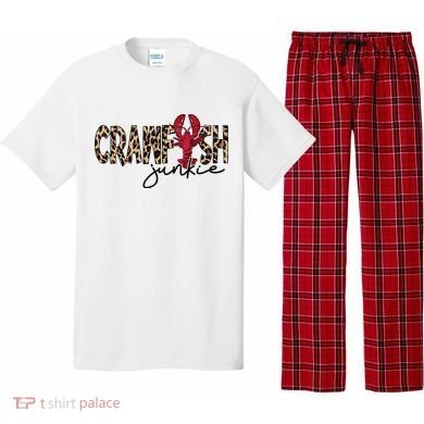Crawfish Junkie Leopard Cheetah Crawfish Lover Pajama Set