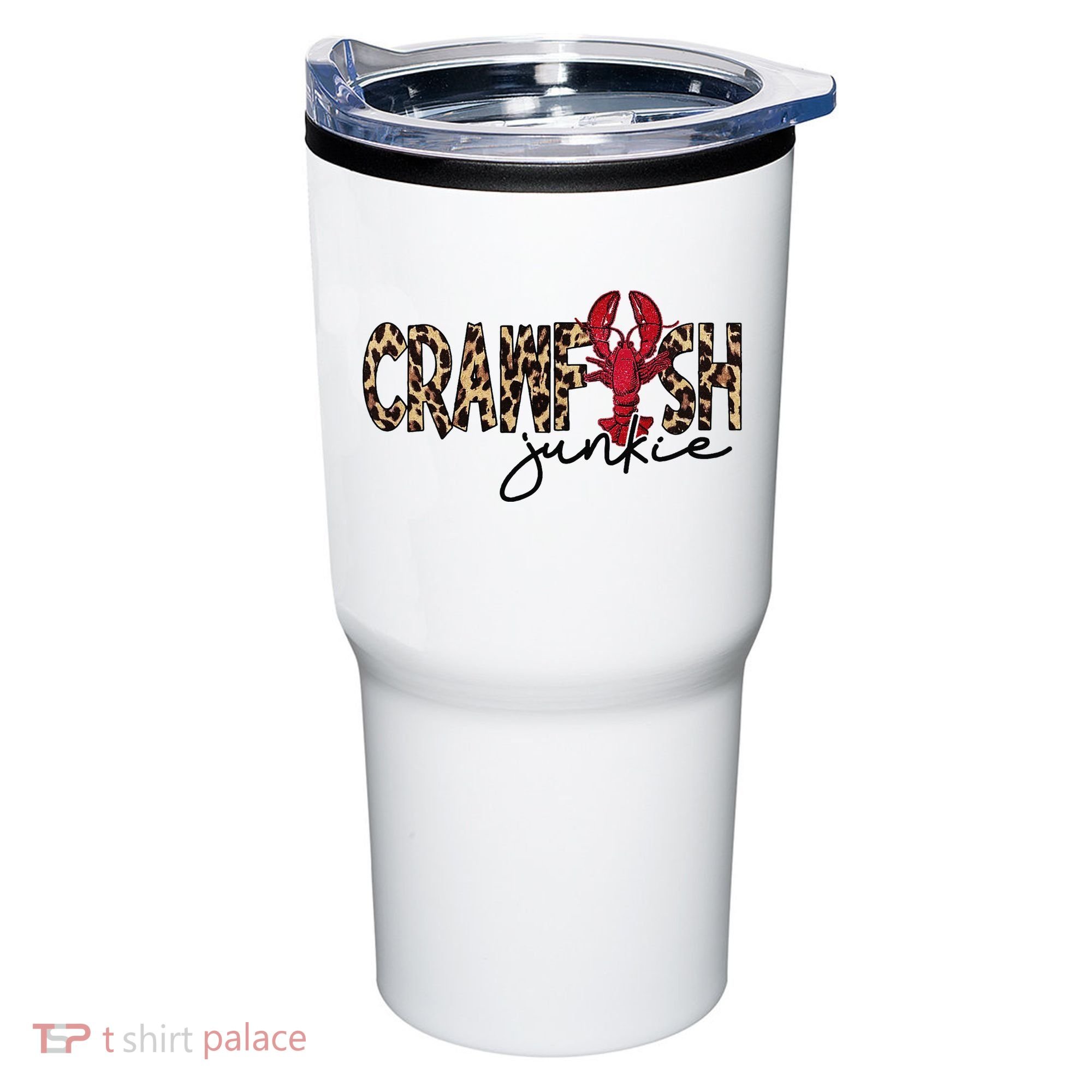 Crawfish Junkie Leopard Cheetah Crawfish Lover Tumbler