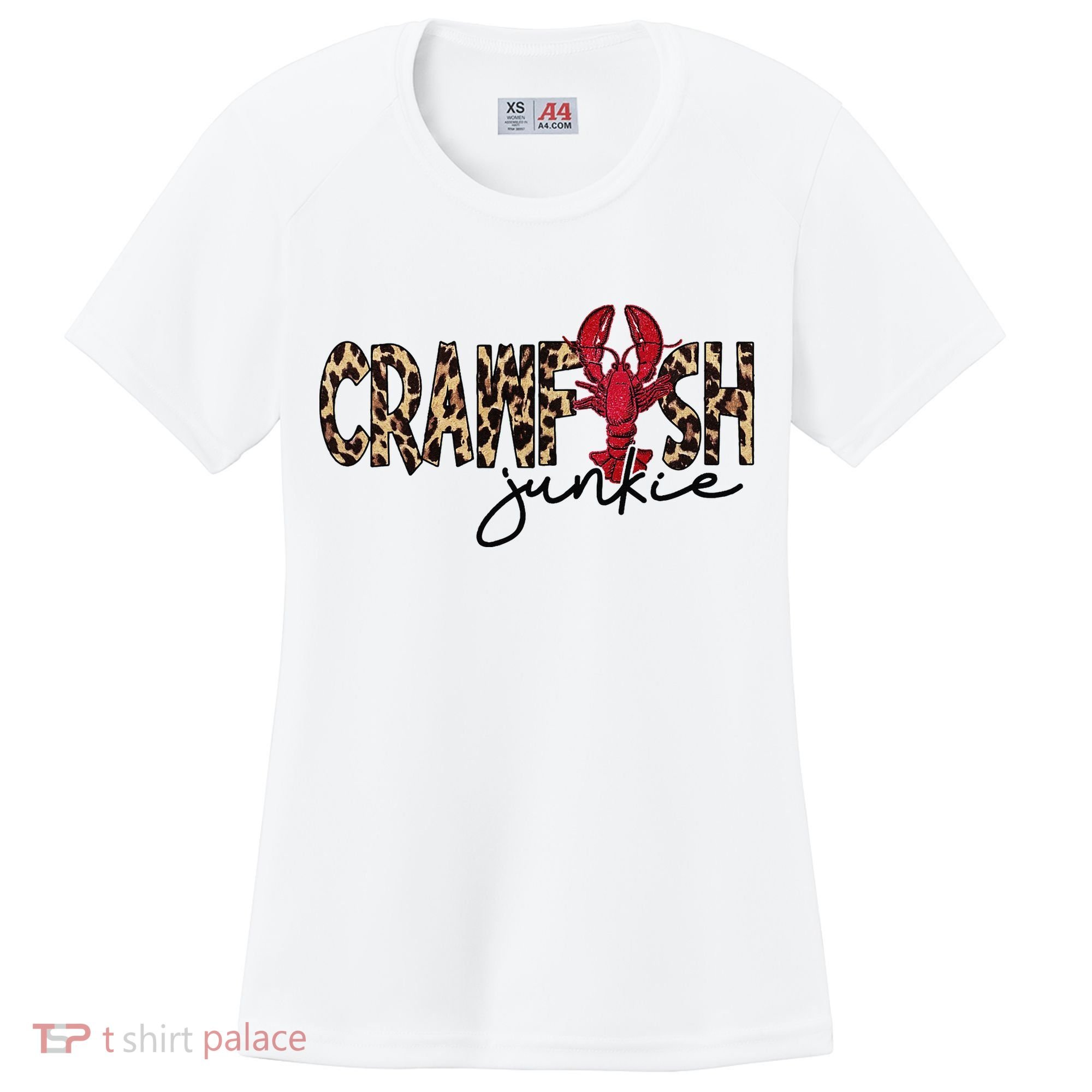 Crawfish Junkie Leopard Cheetah Crawfish Lover Women's Cooling Performance Crew T-Shirt