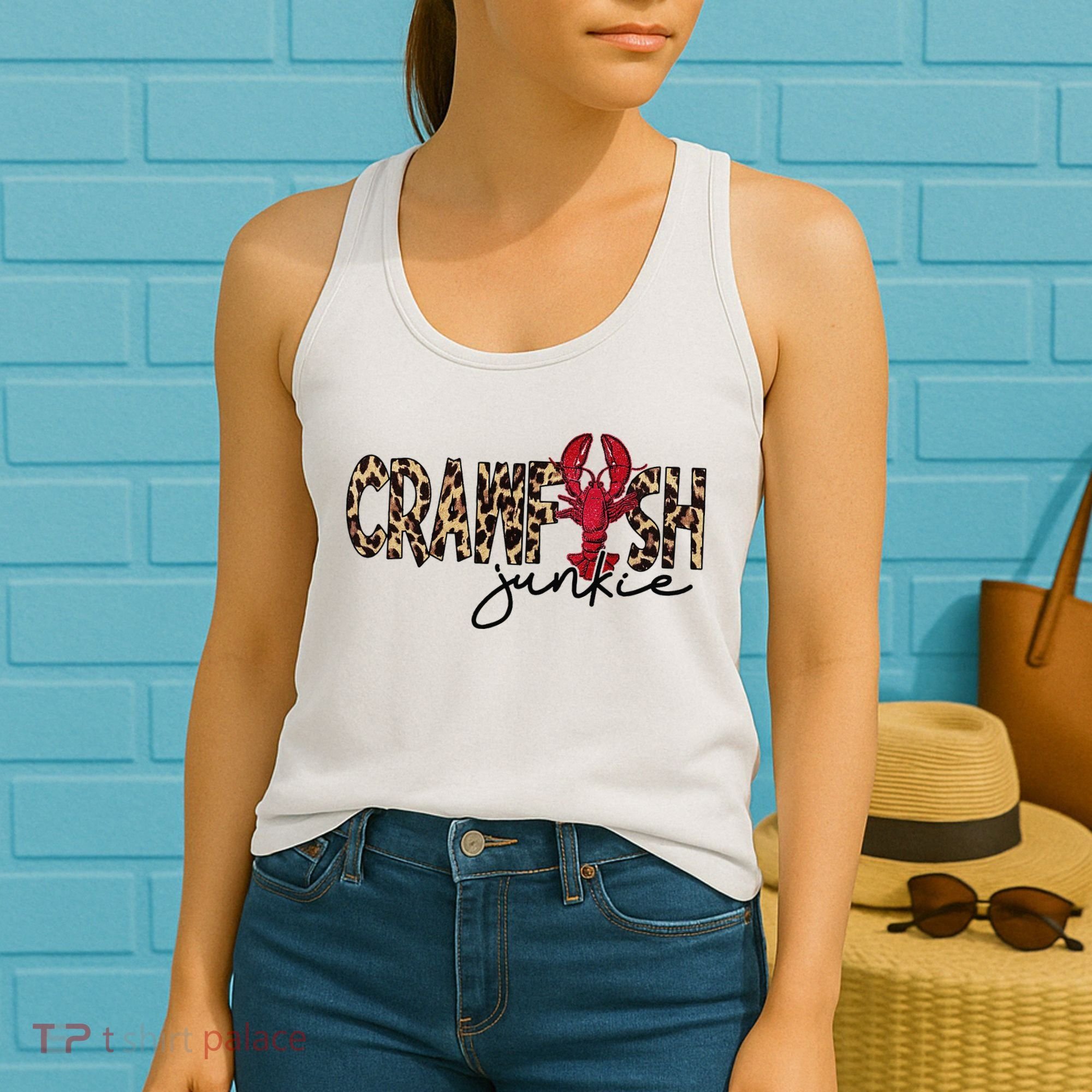 Crawfish Junkie Leopard Cheetah Crawfish Lover Women's Tank Top