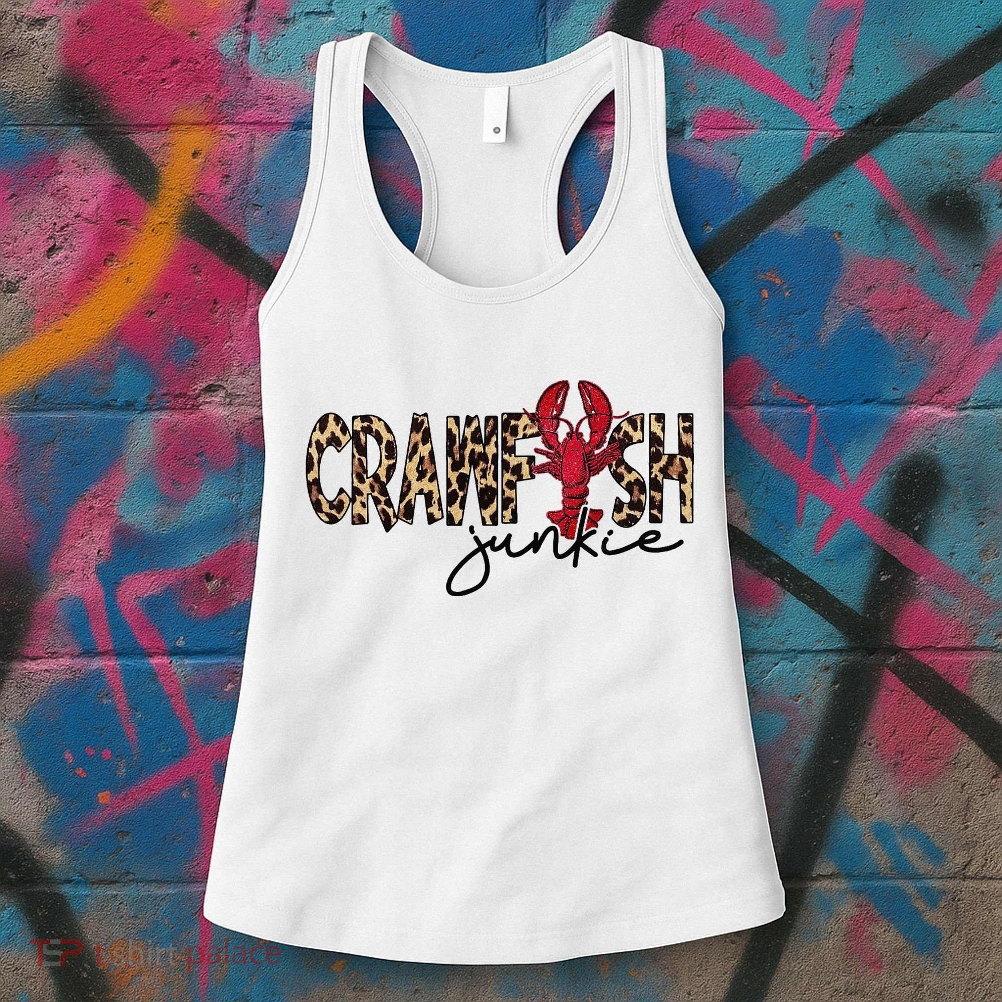 Crawfish Junkie Leopard Cheetah Crawfish Lover Women's Tank Top