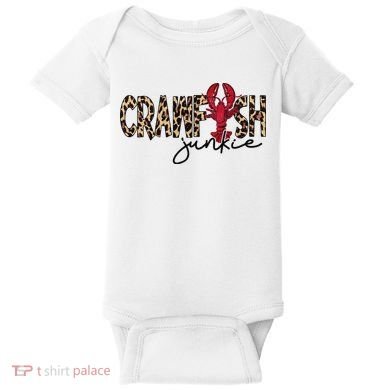 Crawfish Junkie Leopard Cheetah Crawfish Lover Baby Bodysuit