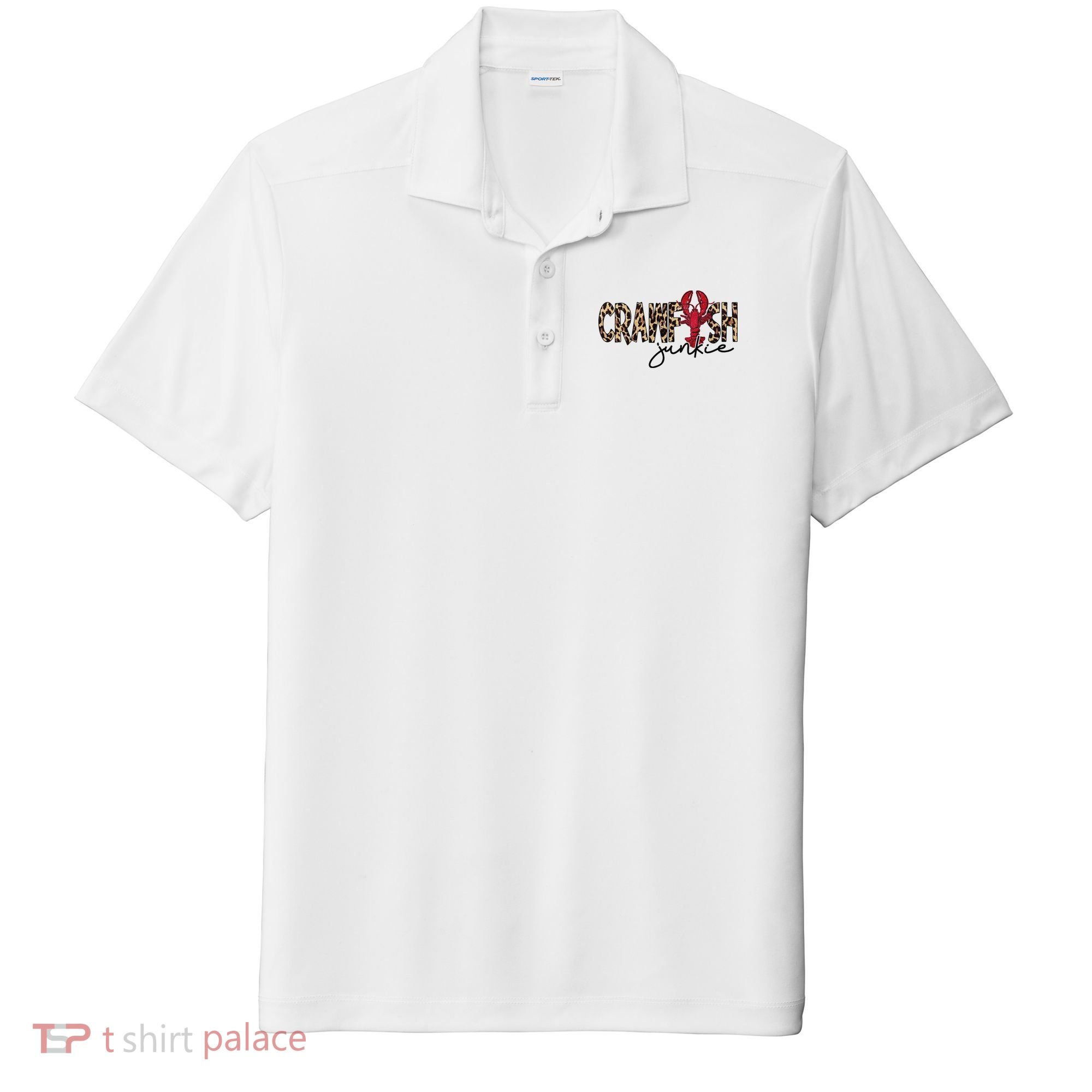Crawfish Junkie Leopard Cheetah Crawfish Lover Sport-Tek Posi-UV Pro Polo