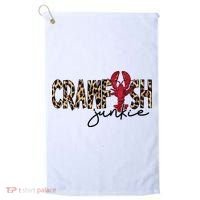 Crawfish Junkie Leopard Cheetah Crawfish Lover Golf Towel thumb 0