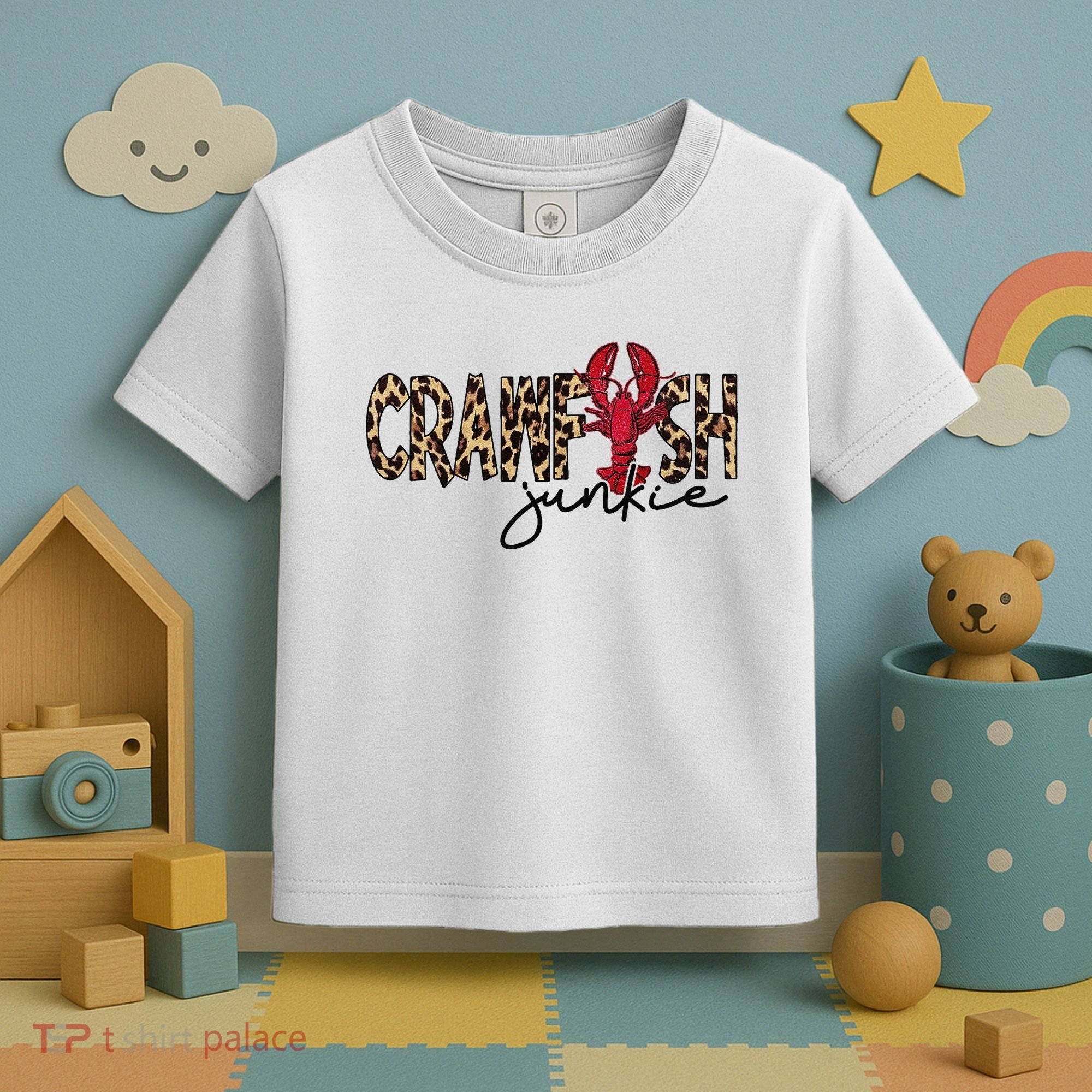 Crawfish Junkie Leopard Cheetah Crawfish Lover Toddler T-Shirt