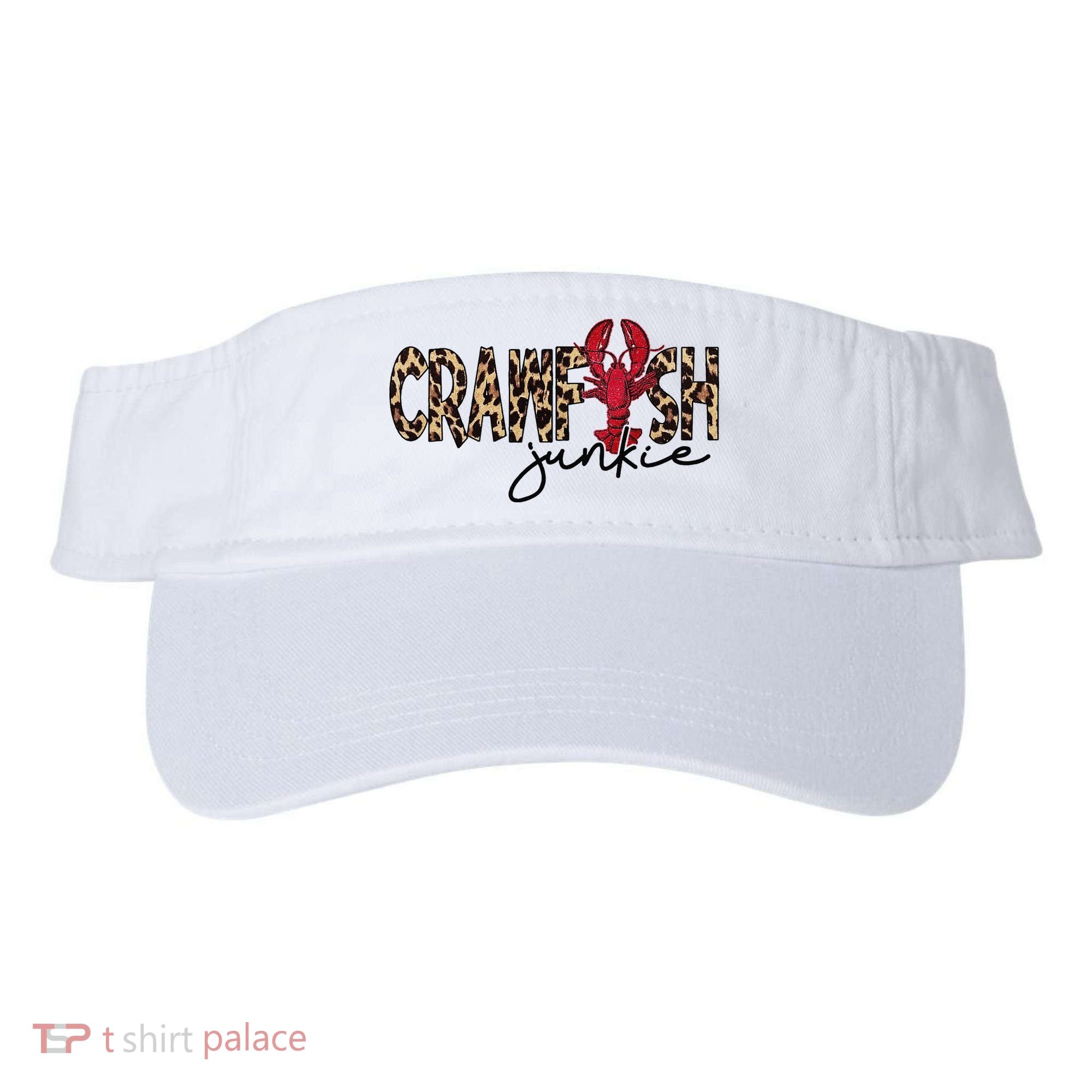Crawfish Junkie Leopard Cheetah Crawfish Lover Visor