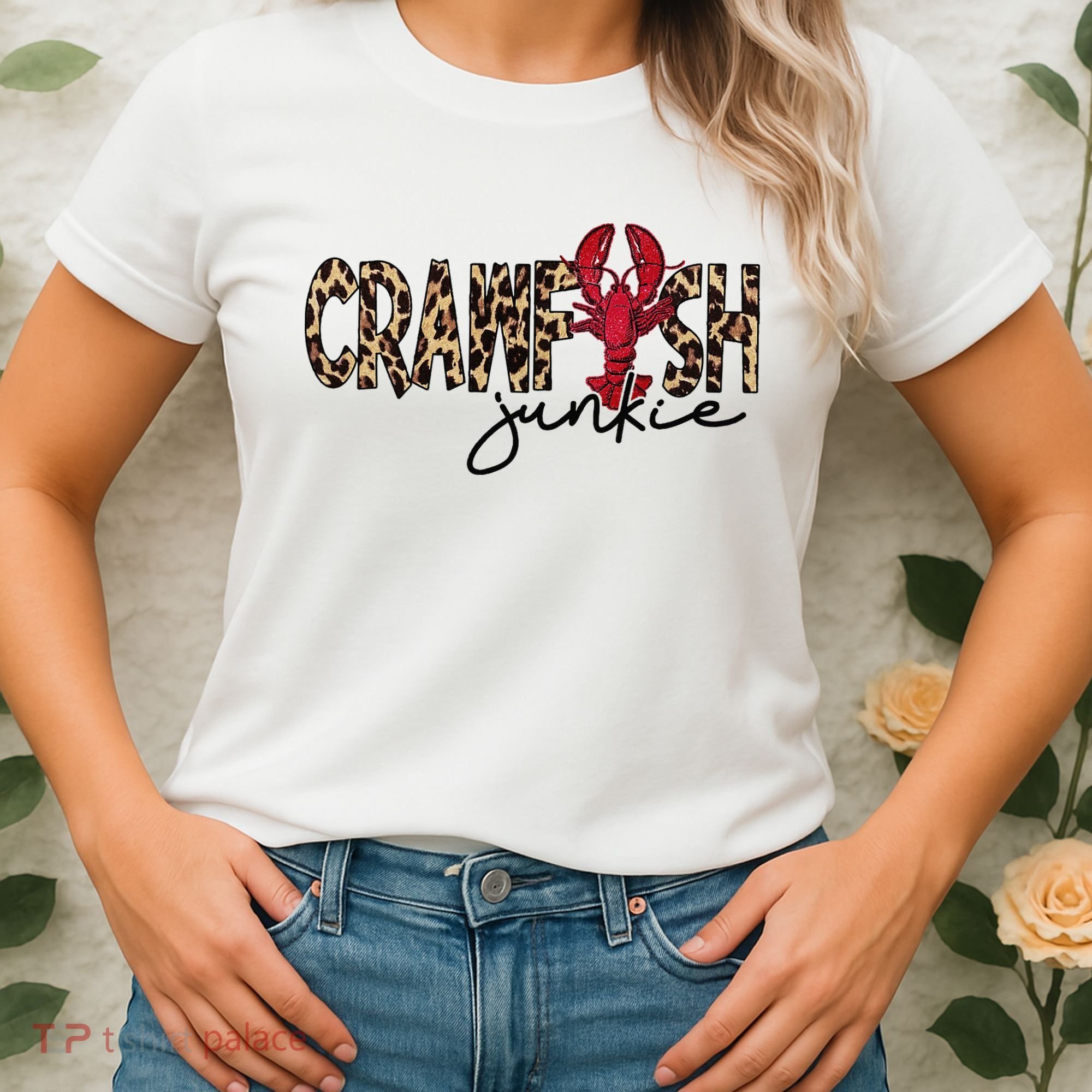 Crawfish Junkie Leopard Cheetah Crawfish Lover Women's T-Shirt