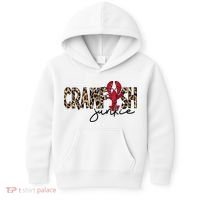 Crawfish Junkie Leopard Cheetah Crawfish Lover Kids Hoodie thumb 0