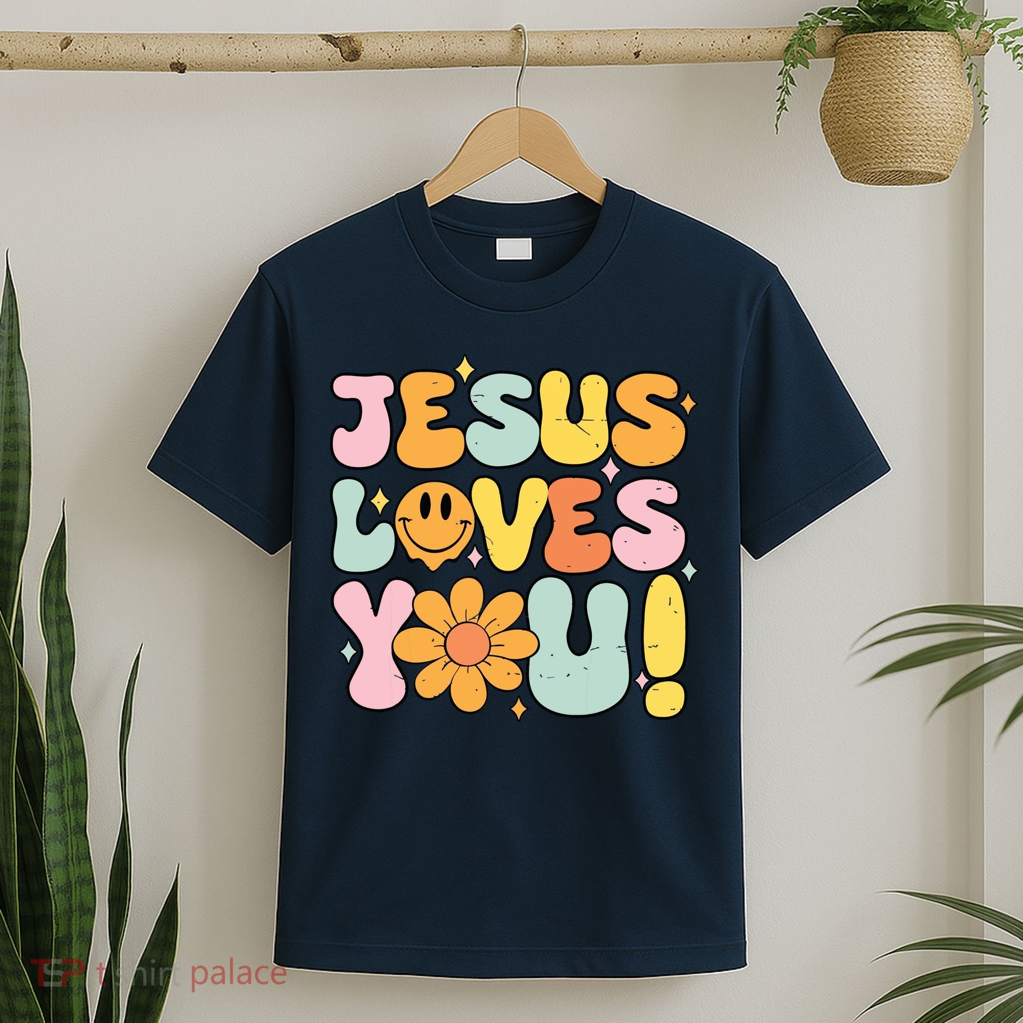 Christian Jesus Loves You Groovy Cute Vintage Vintage T-Shirt