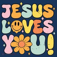 Christian Jesus Loves You Groovy Cute Vintage Vintage T-Shirt thumb 7