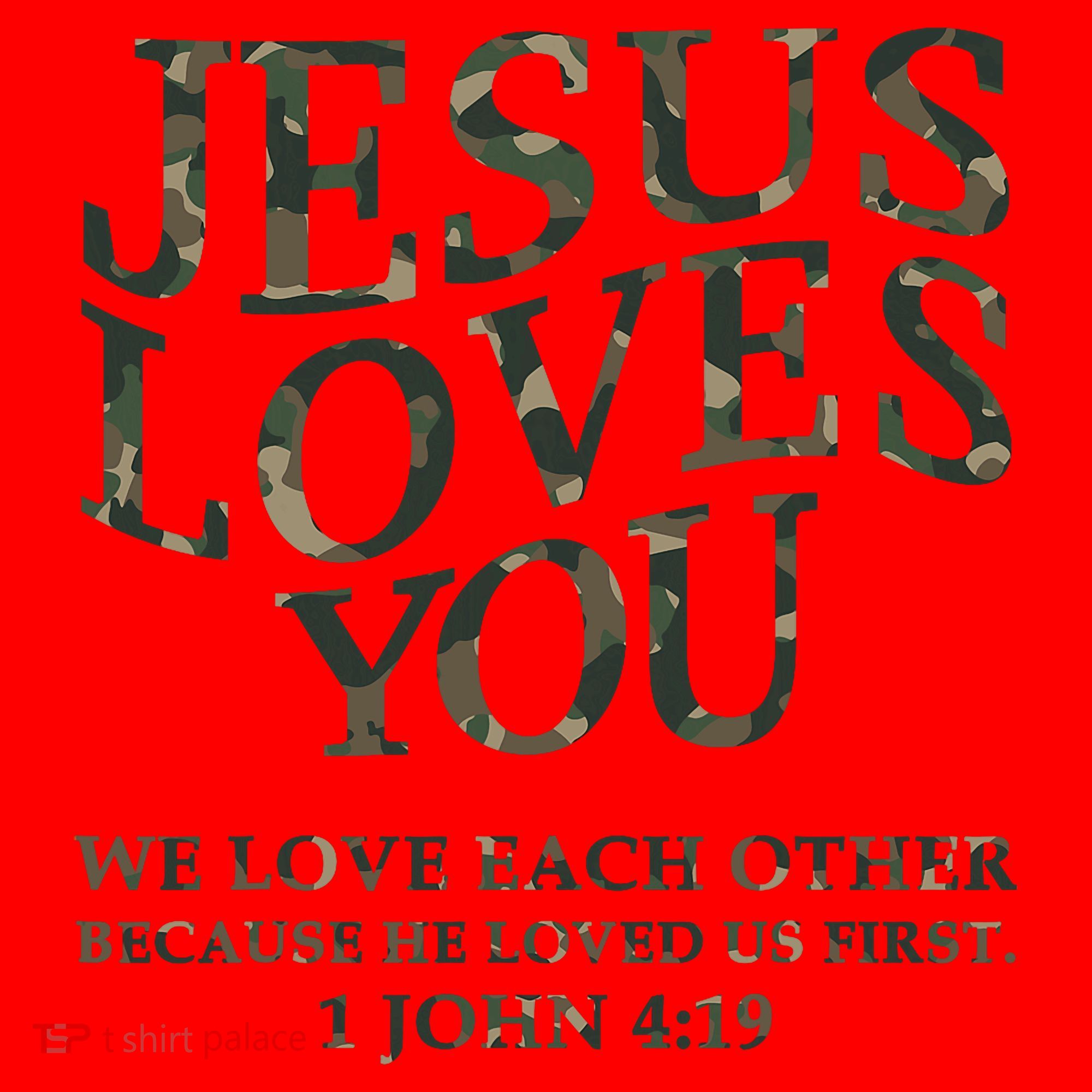 Camo Jesus Loves You White Christian God Son Brother Santa Hat