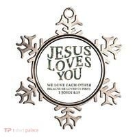 Camo Jesus Loves You White Christian God Son Brother Ornament thumb 0