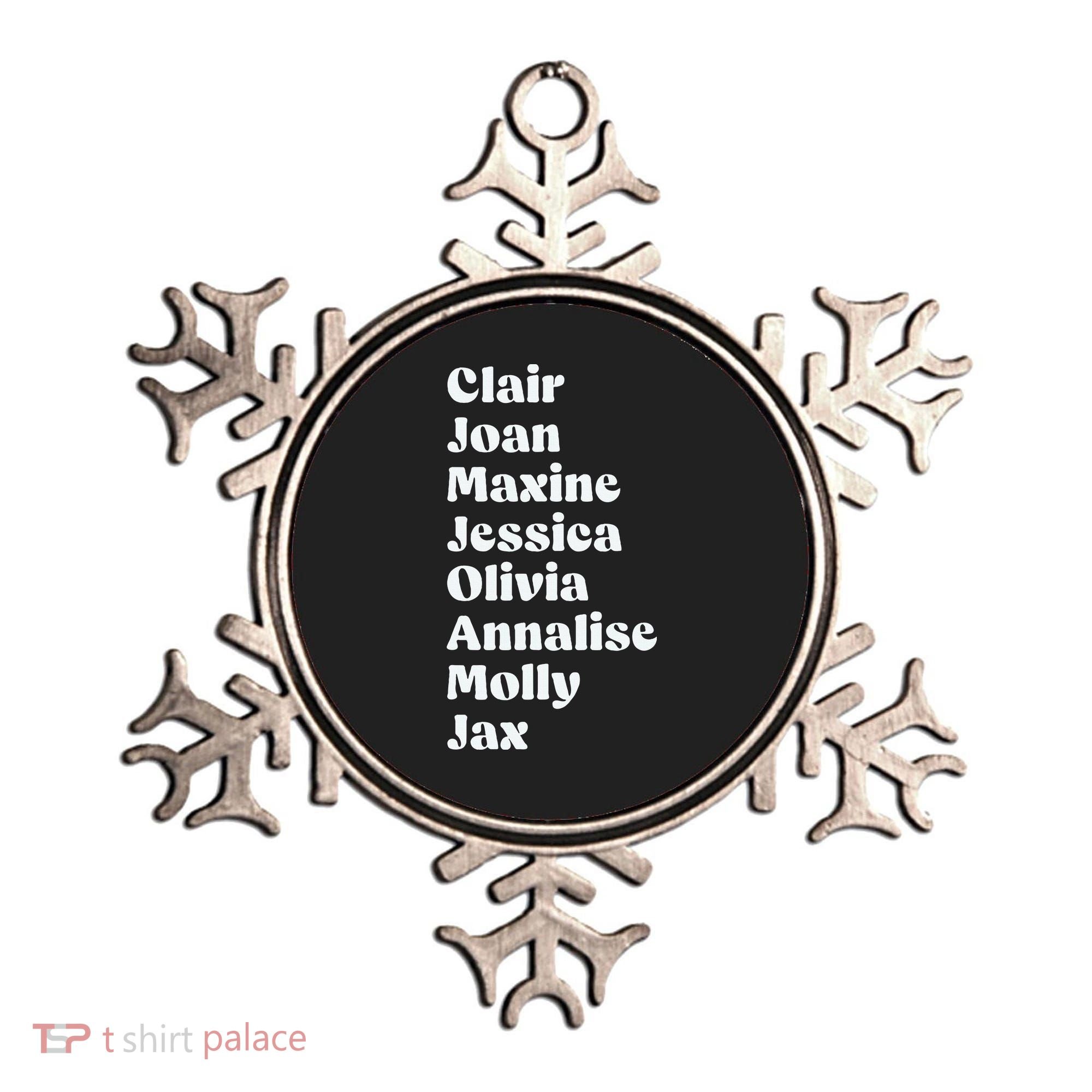 Clair Joan Maxine Jessica Olivia Annalise Molly Jax Ornament