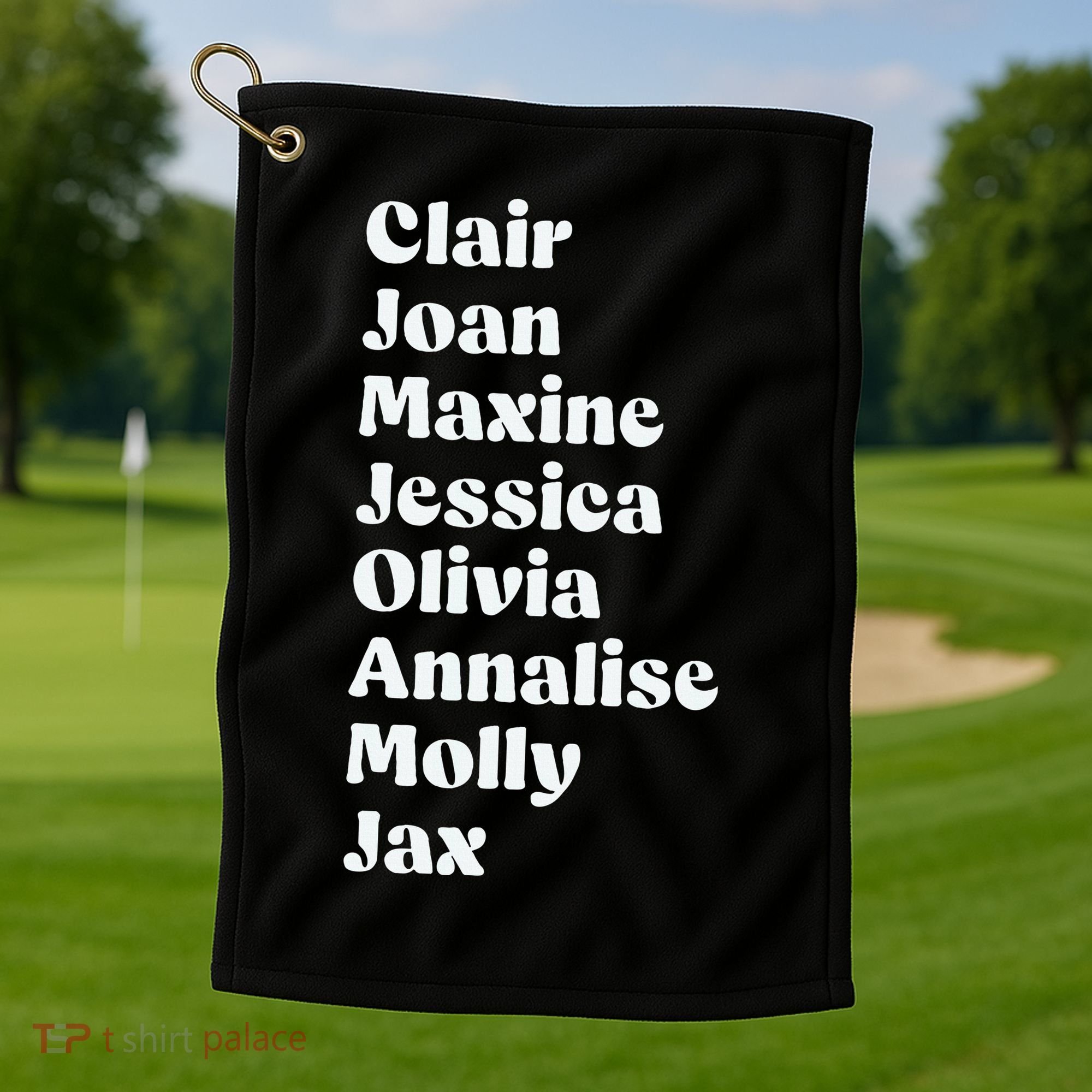 Clair Joan Maxine Jessica Olivia Annalise Molly Jax Golf Towel