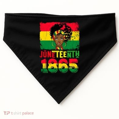 Celebrate Juneteenth Messy Bun Black Women 1865 Juneteenth USA-Made Doggie Bandana