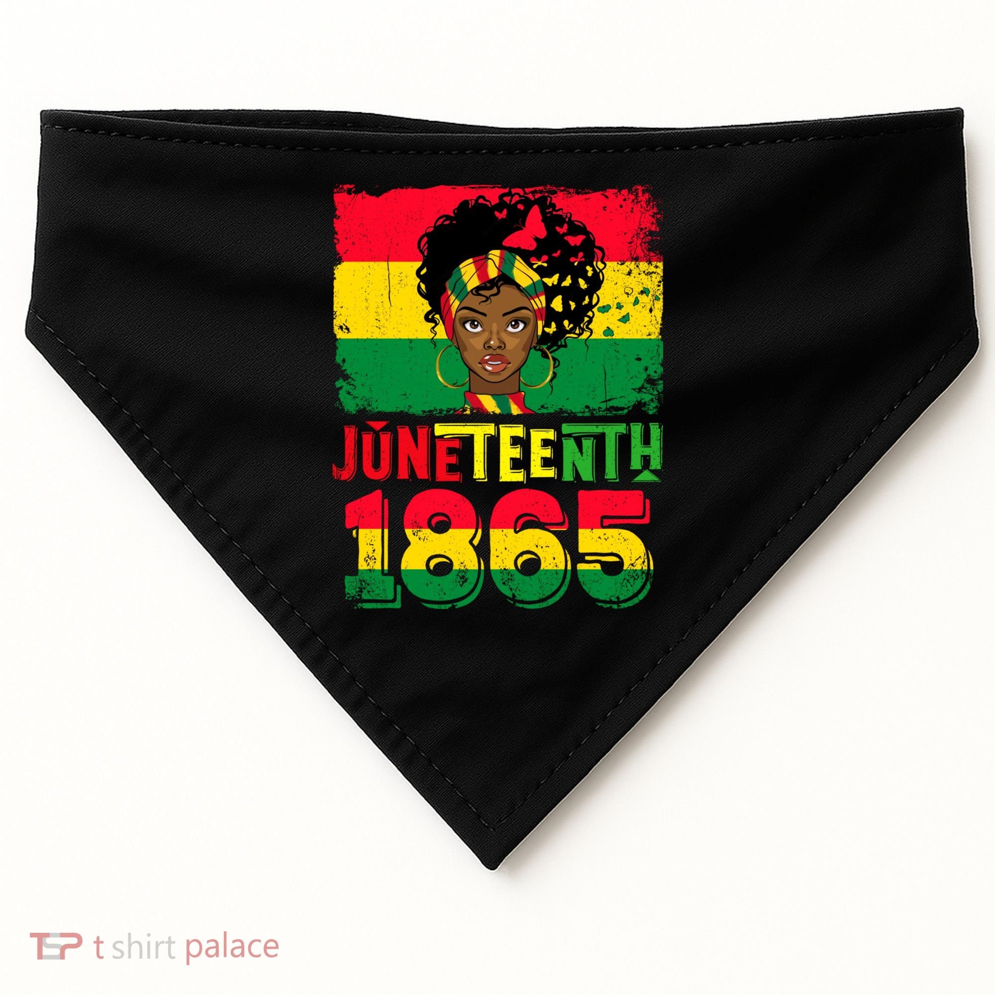 Celebrate Juneteenth Messy Bun Black Women 1865 Juneteenth USA-Made Doggie Bandana