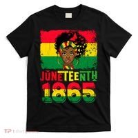 Celebrate Juneteenth Messy Bun Black Women 1865 Juneteenth T-Shirt thumb 0