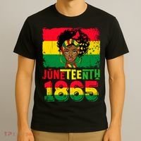 Celebrate Juneteenth Messy Bun Black Women 1865 Juneteenth T-Shirt thumb 3