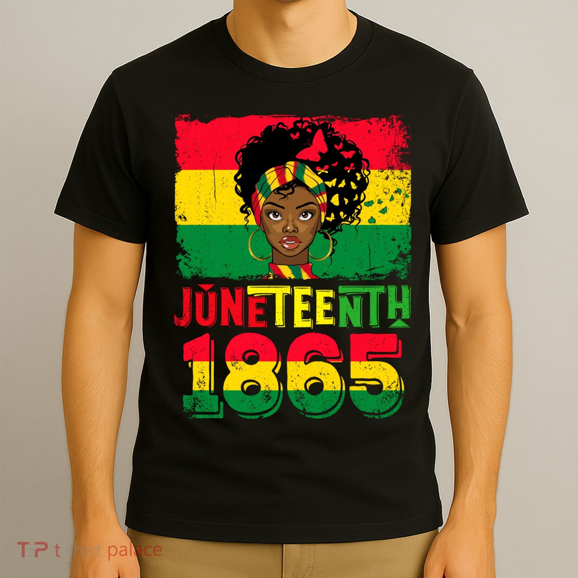 Celebrate Juneteenth Messy Bun Black Women 1865 Juneteenth T-Shirt