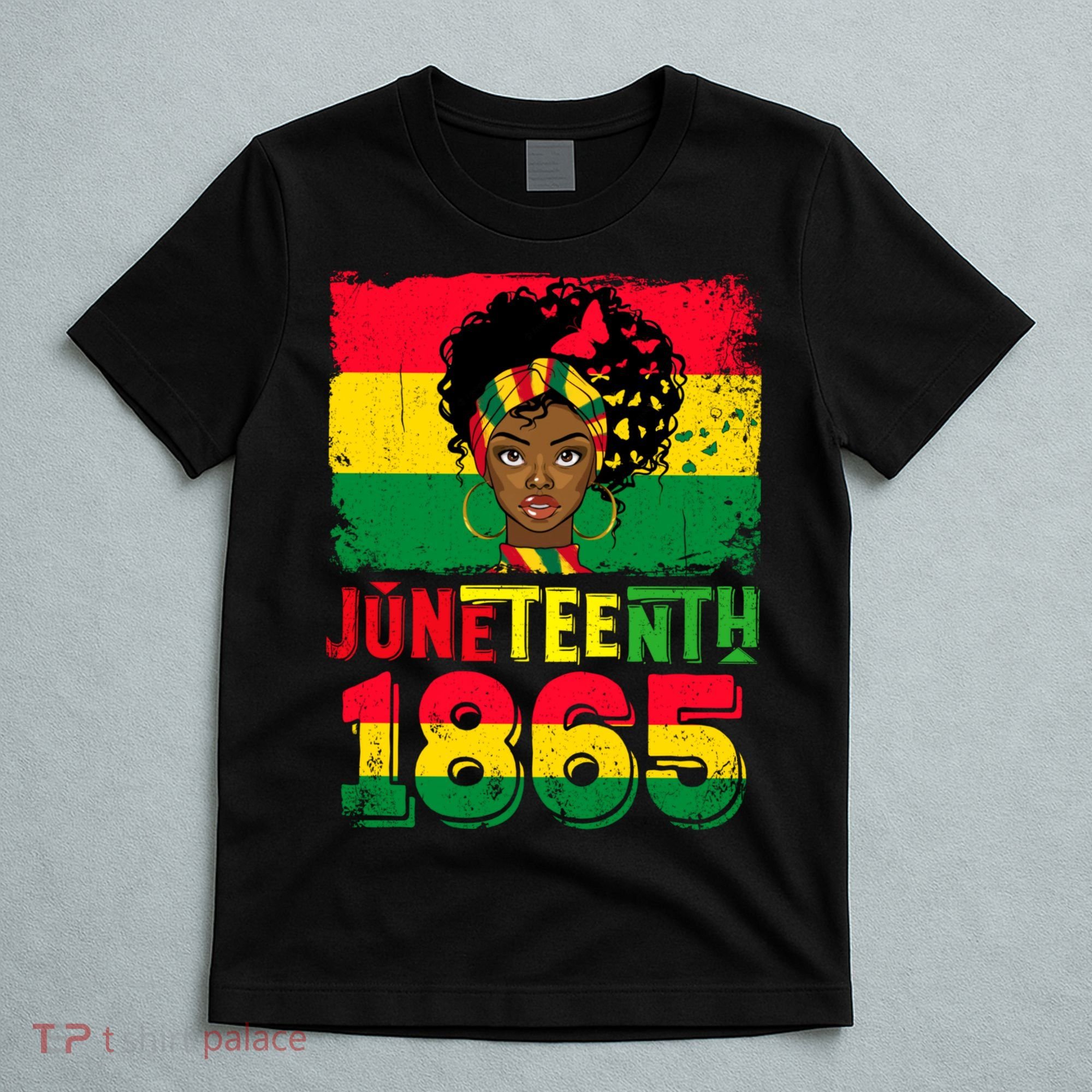 Celebrate Juneteenth Messy Bun Black Women 1865 Juneteenth T-Shirt