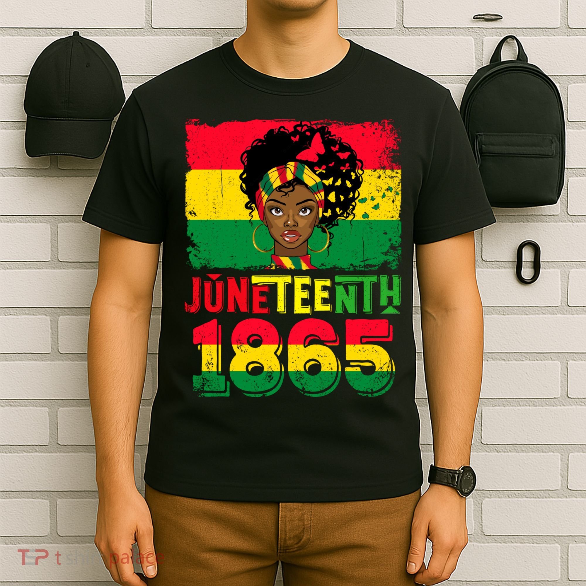 Celebrate Juneteenth Messy Bun Black Women 1865 Juneteenth T-Shirt
