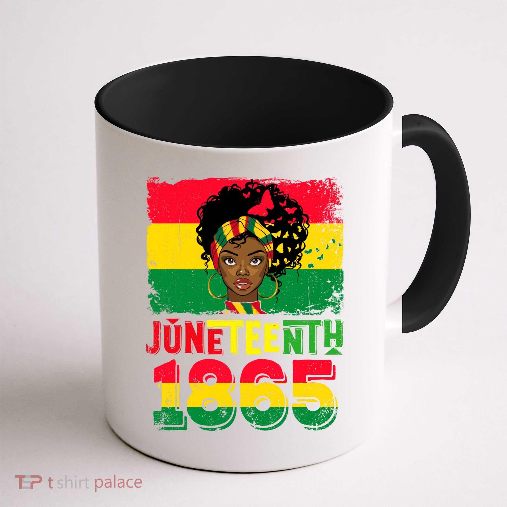 Celebrate Juneteenth Messy Bun Black Women 1865 Juneteenth Coffee Mug
