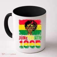 Celebrate Juneteenth Messy Bun Black Women 1865 Juneteenth Coffee Mug thumb 0
