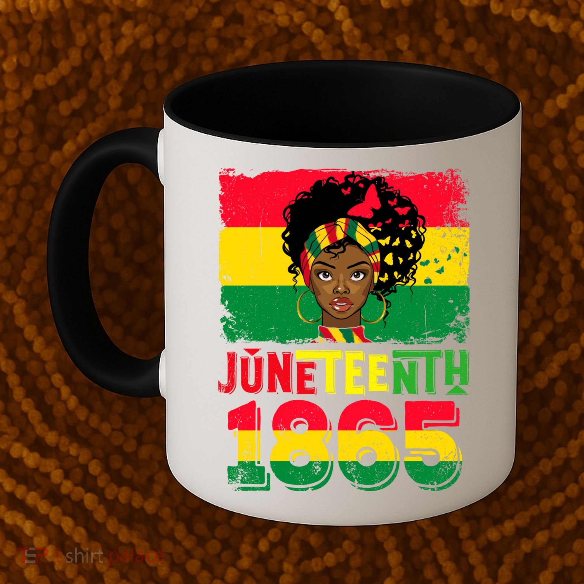 Celebrate Juneteenth Messy Bun Black Women 1865 Juneteenth Coffee Mug