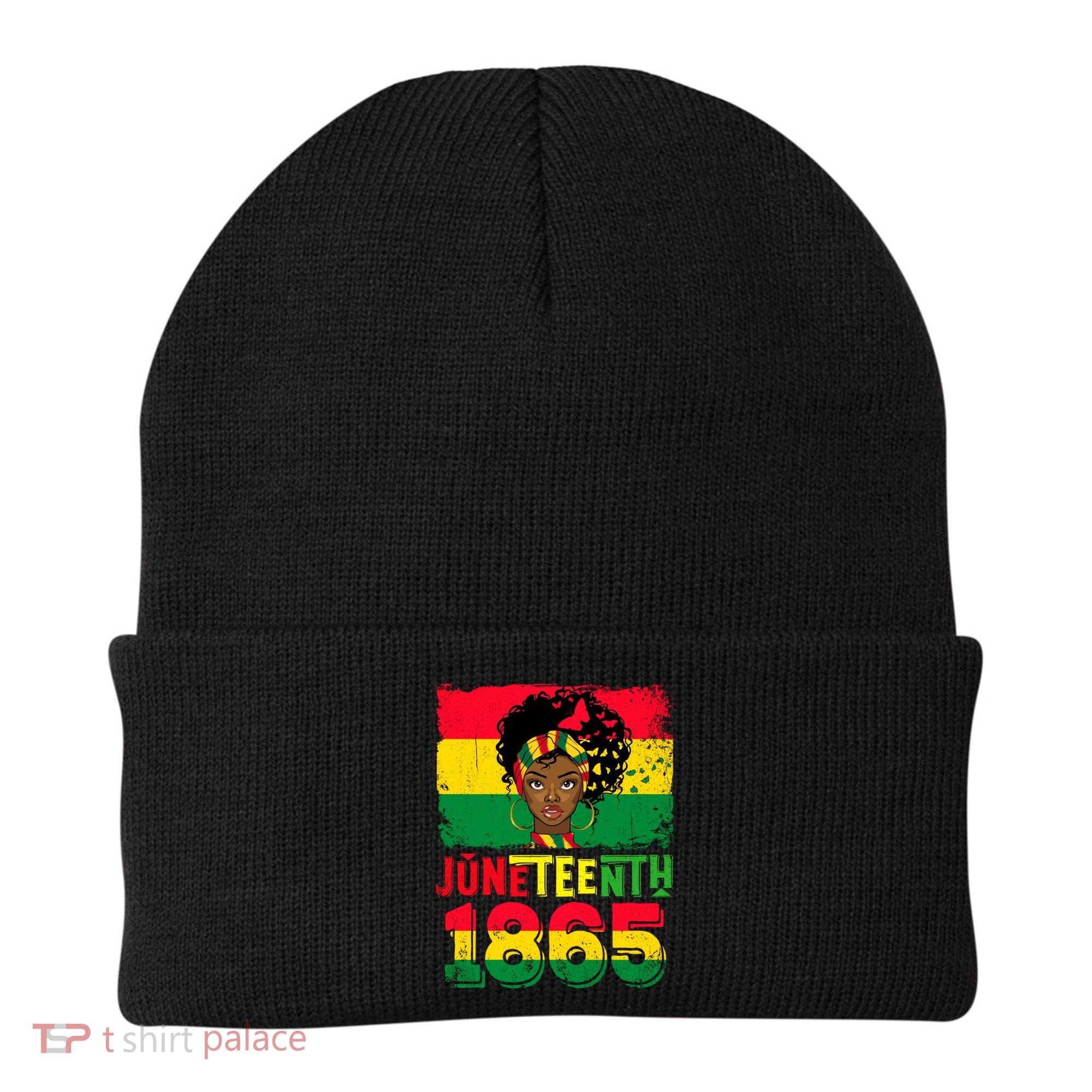 Celebrate Juneteenth Messy Bun Black Women 1865 Juneteenth Beanie