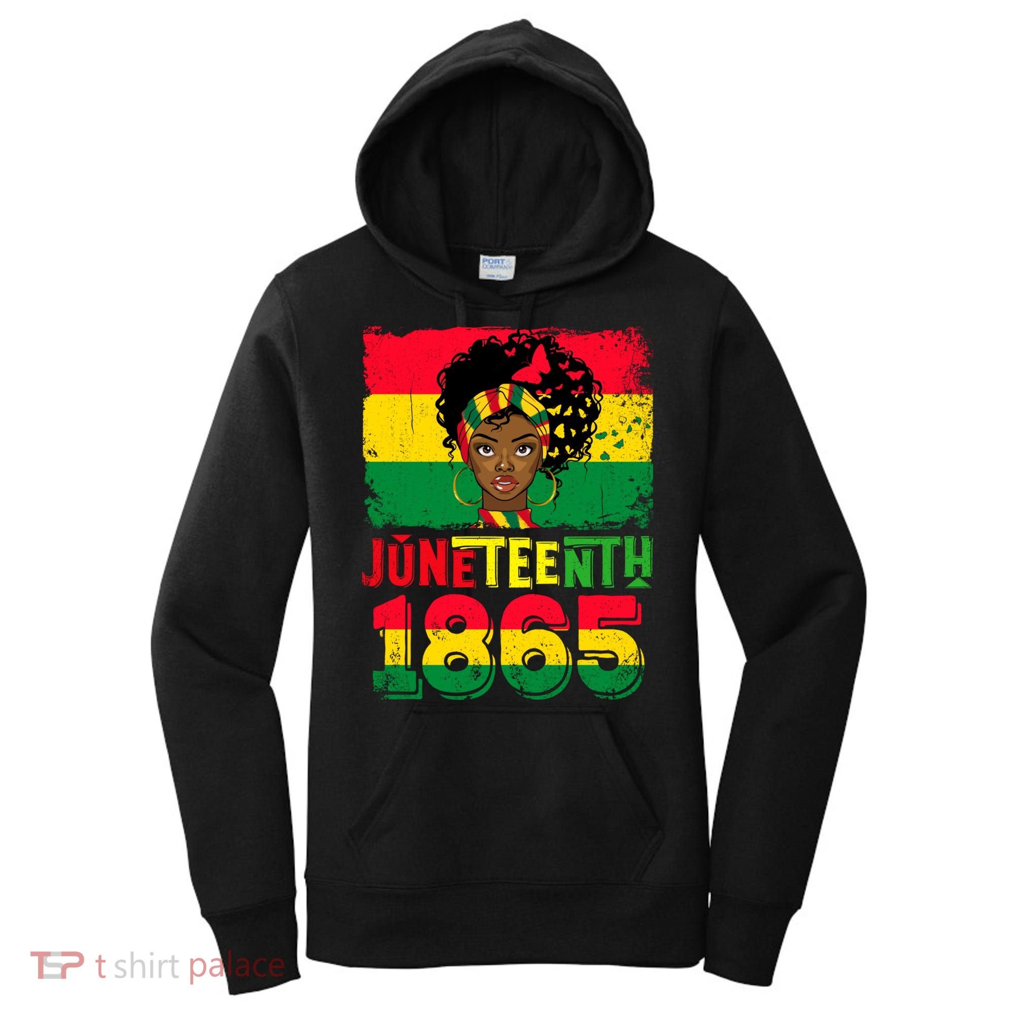Celebrate Juneteenth Messy Bun Black Women 1865 Juneteenth Women's Hoodie