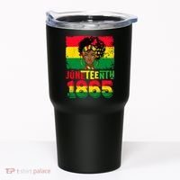 Celebrate Juneteenth Messy Bun Black Women 1865 Juneteenth Tumbler thumb 0