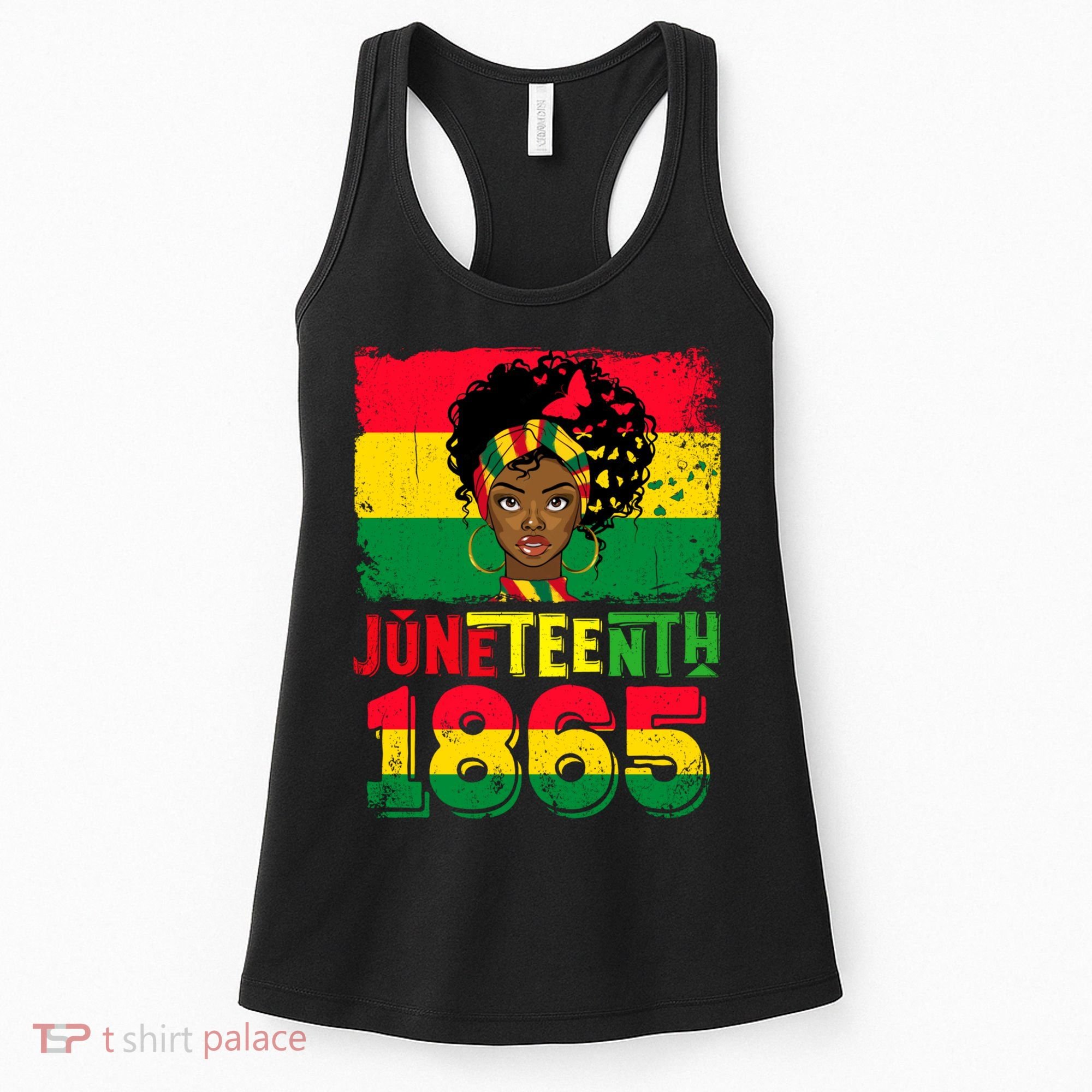 Celebrate Juneteenth Messy Bun Black Women 1865 Juneteenth Women's Tank Top