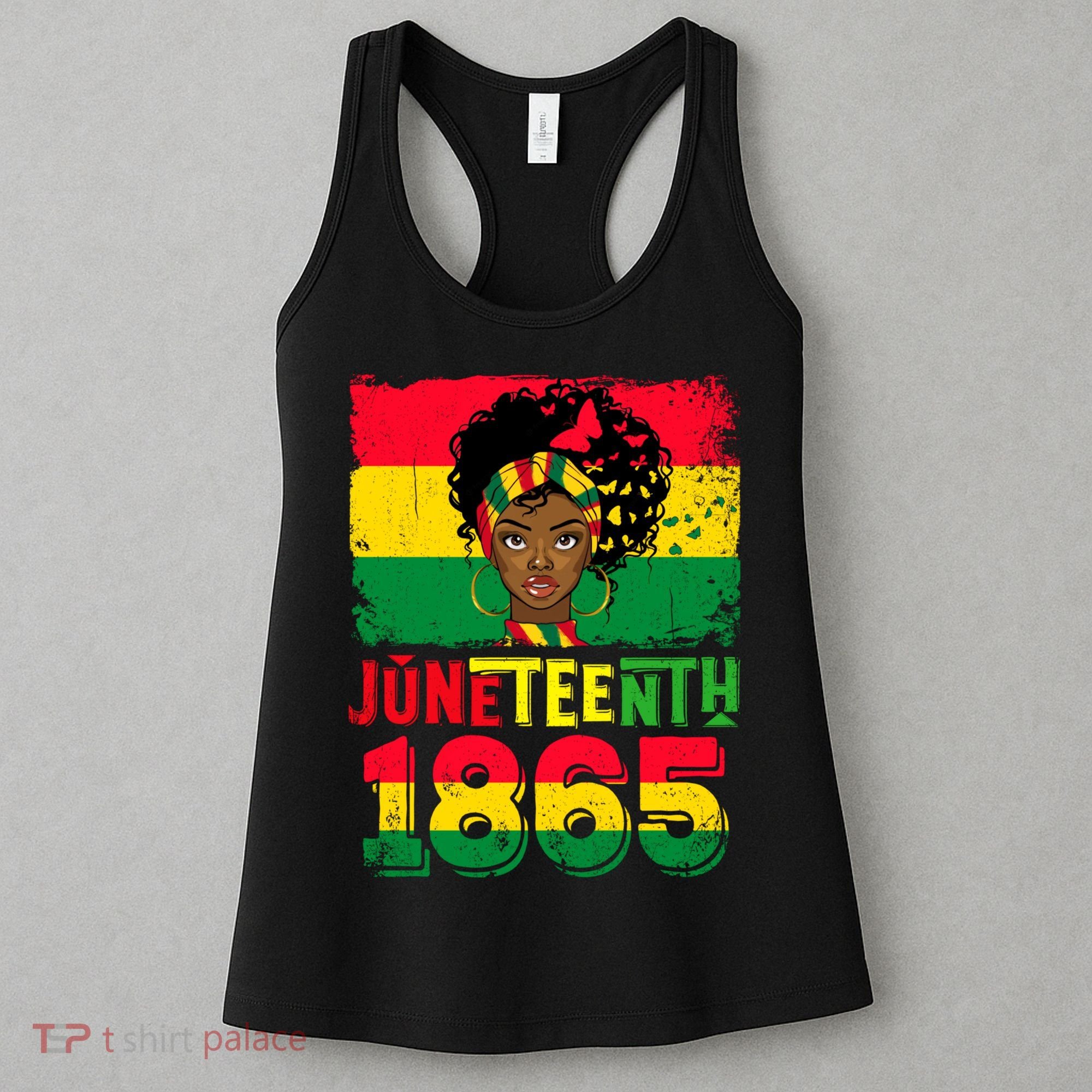 Celebrate Juneteenth Messy Bun Black Women 1865 Juneteenth Women's Tank Top