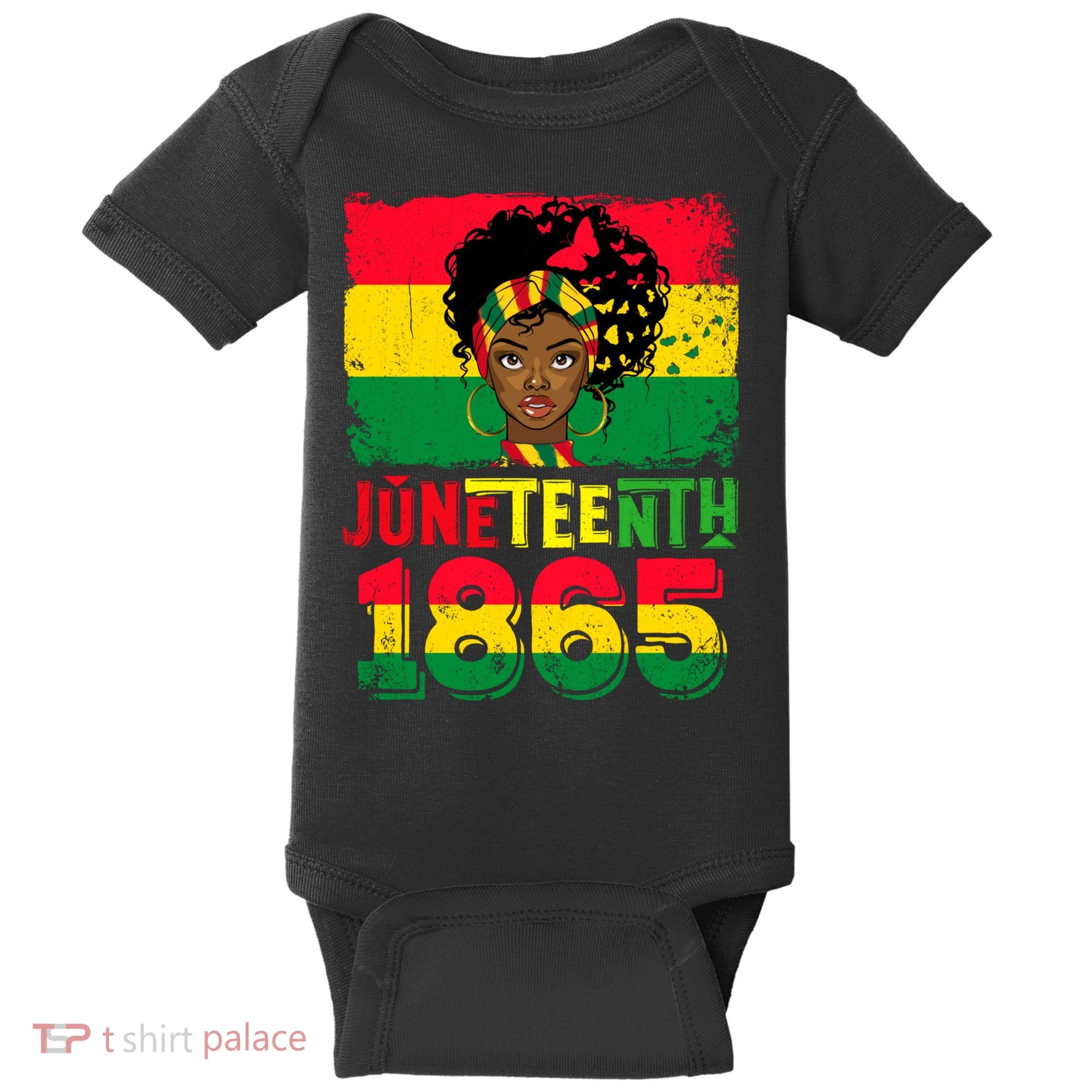 Celebrate Juneteenth Messy Bun Black Women 1865 Juneteenth Baby Bodysuit