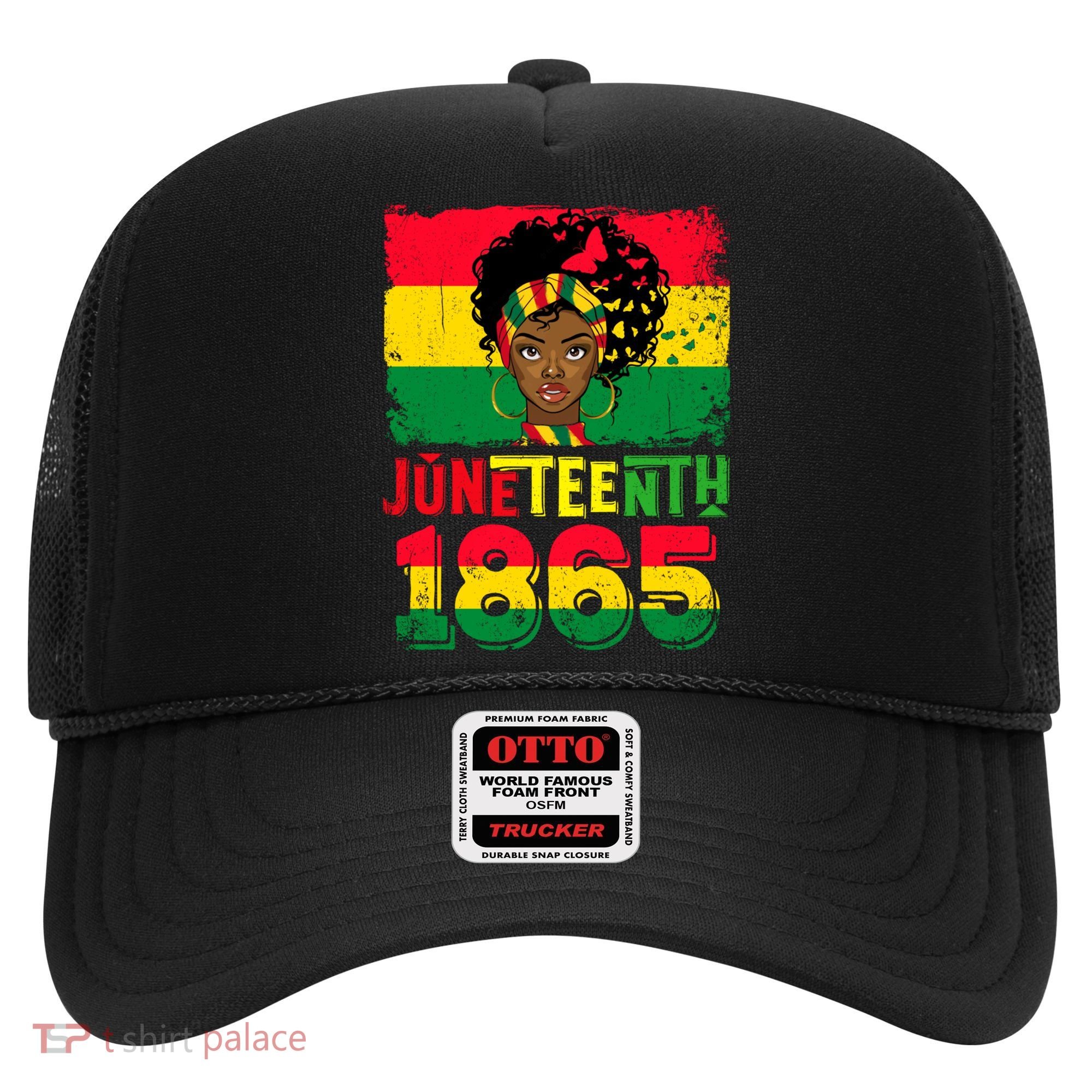 Celebrate Juneteenth Messy Bun Black Women 1865 Juneteenth Hat