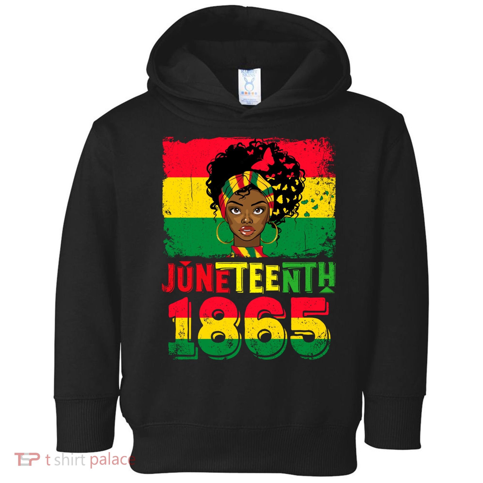 Celebrate Juneteenth Messy Bun Black Women 1865 Juneteenth Toddler Hoodie