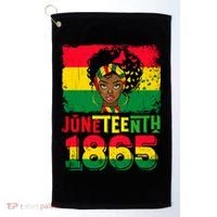 Celebrate Juneteenth Messy Bun Black Women 1865 Juneteenth Golf Towel thumb 0
