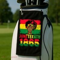 Celebrate Juneteenth Messy Bun Black Women 1865 Juneteenth Golf Towel thumb 2