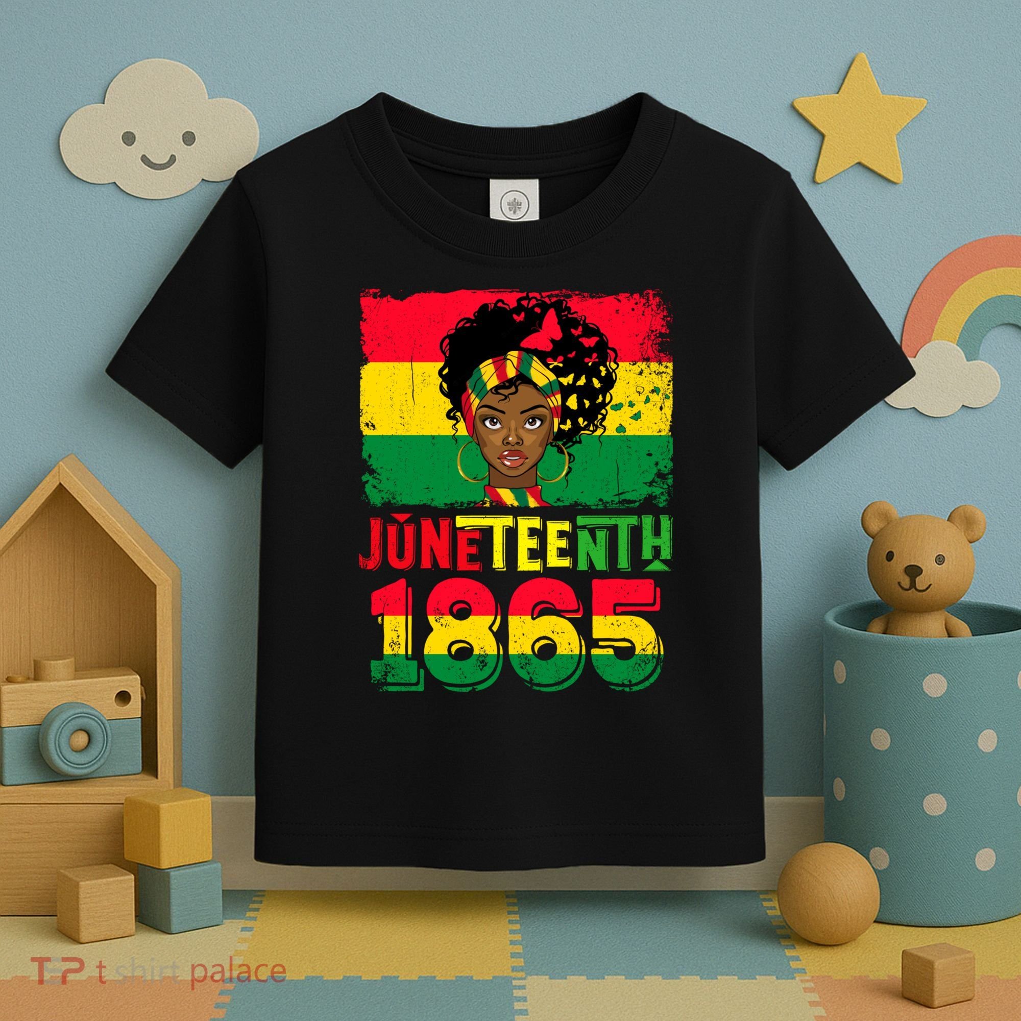 Celebrate Juneteenth Messy Bun Black Women 1865 Juneteenth Toddler T-Shirt