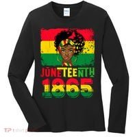 Celebrate Juneteenth Messy Bun Black Women 1865 Juneteenth Women's Long Sleeve Shirt thumb 0