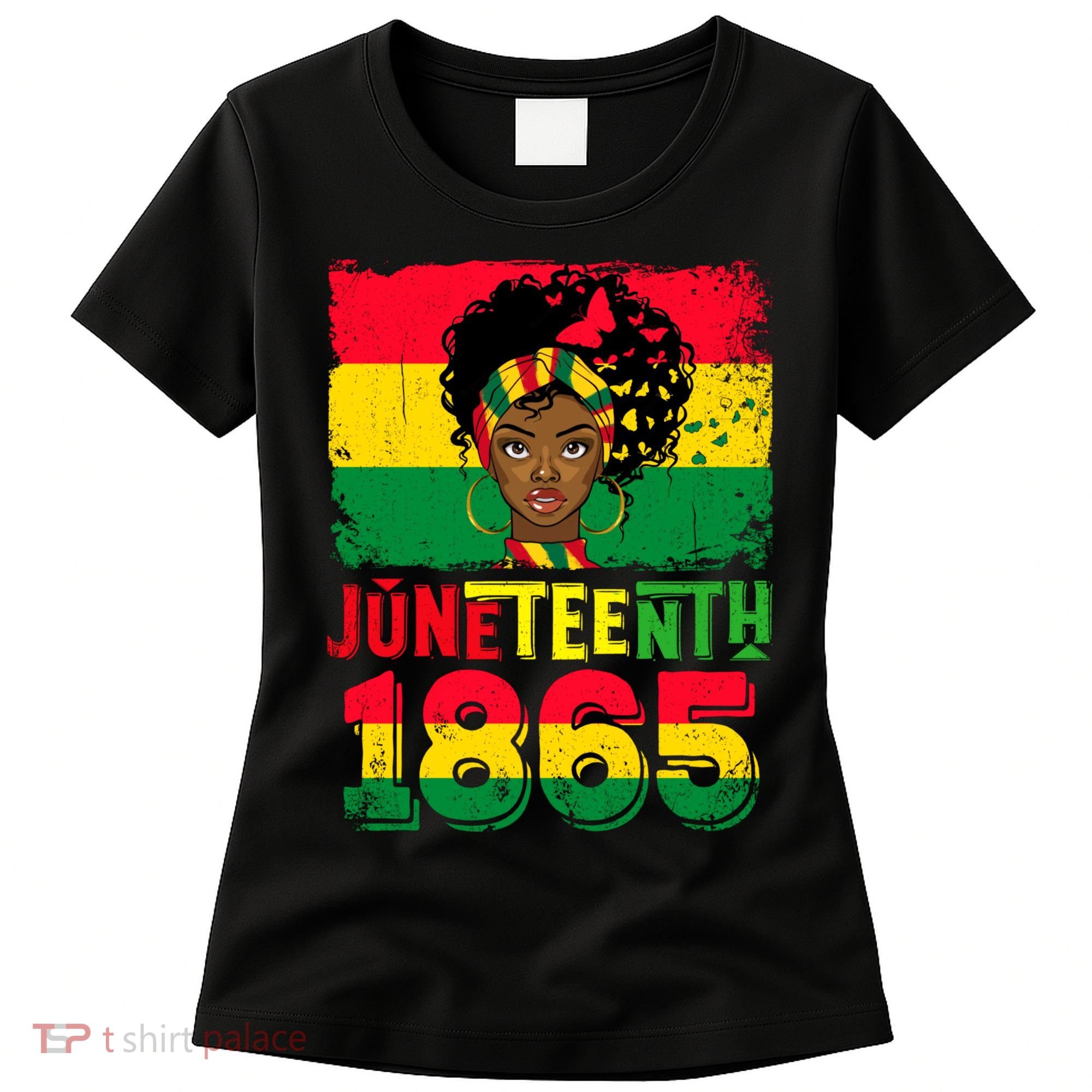 Celebrate Juneteenth Messy Bun Black Women 1865 Juneteenth Women's T-Shirt