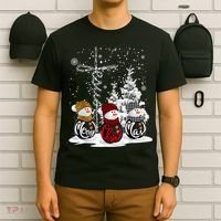 Cross Jesus Merry Christmas Snowman Funny Xmas For Christian T-Shirt thumb 6