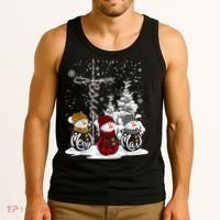 Cross Jesus Merry Christmas Snowman Funny Xmas For Christian Tank Top thumb 3