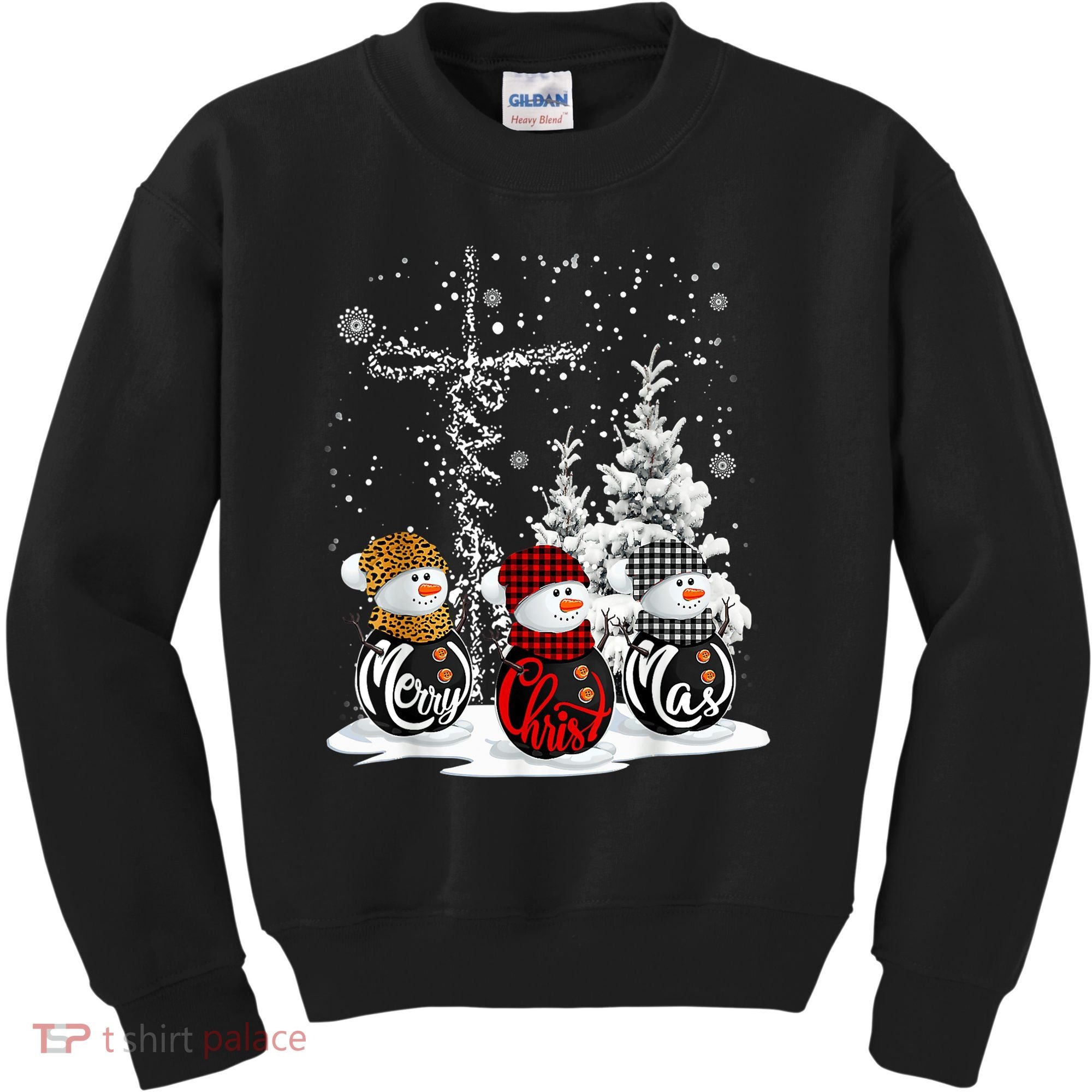 Cross Jesus Merry Christmas Snowman Funny Xmas For Christian Kids Sweatshirt